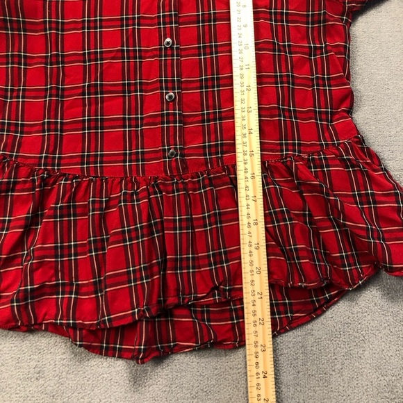 Madewell Studio Ruffle-Hem Top in Clanton Plaid size XS - Picture 8 of 8